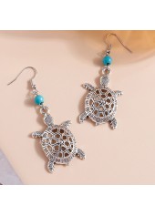 Silvery White Hollow Turtle Alloy Earrings | thumb picture 
