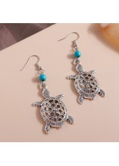 Silvery White Hollow Turtle Alloy Earrings | thumb picture 
