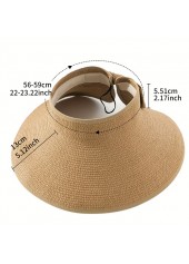 Light Camel Straw Bowknot Visor Hat | thumb picture 