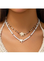 White Color Summer Ocean-themed Layered Necklace | thumb picture 