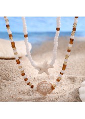White Color Summer Ocean-themed Layered Necklace | thumb picture 