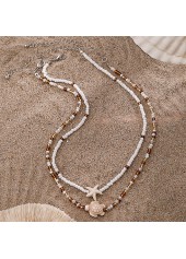 White Color Summer Ocean-themed Layered Necklace | thumb picture 