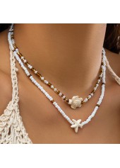 White Color Summer Ocean-themed Layered Necklace | thumb picture 