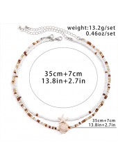 White Color Summer Ocean-themed Layered Necklace | thumb picture 