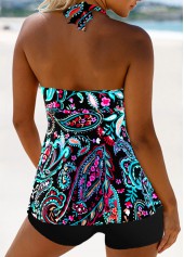 Surplice Paisley Print Multi Color Tankini Set | thumb picture 