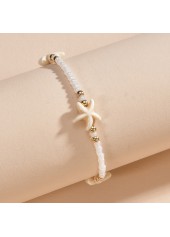 Beige Alloy Starfish Beaded Detail Anklet | thumb picture 