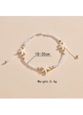 Beige Alloy Starfish Beaded Detail Anklet | thumb picture 