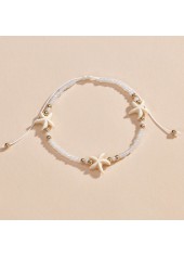 Beige Alloy Starfish Beaded Detail Anklet | thumb picture 
