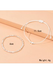 Bohemian White Heart Alloy Anklet Set | thumb picture 
