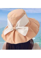 Bowknot Sun Protection orange Bucket Hat