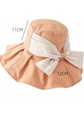 Bowknot Sun Protection orange Bucket Hat | thumb picture 