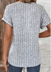 Plus Size Light Grey Marl Circular Ring Blouse