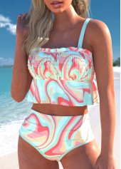 Ruffle Multi Color High Waisted Bikini Set | thumb picture 