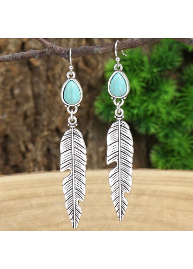 women clothes image of Silvery White Alloy Feathers Design Earrings