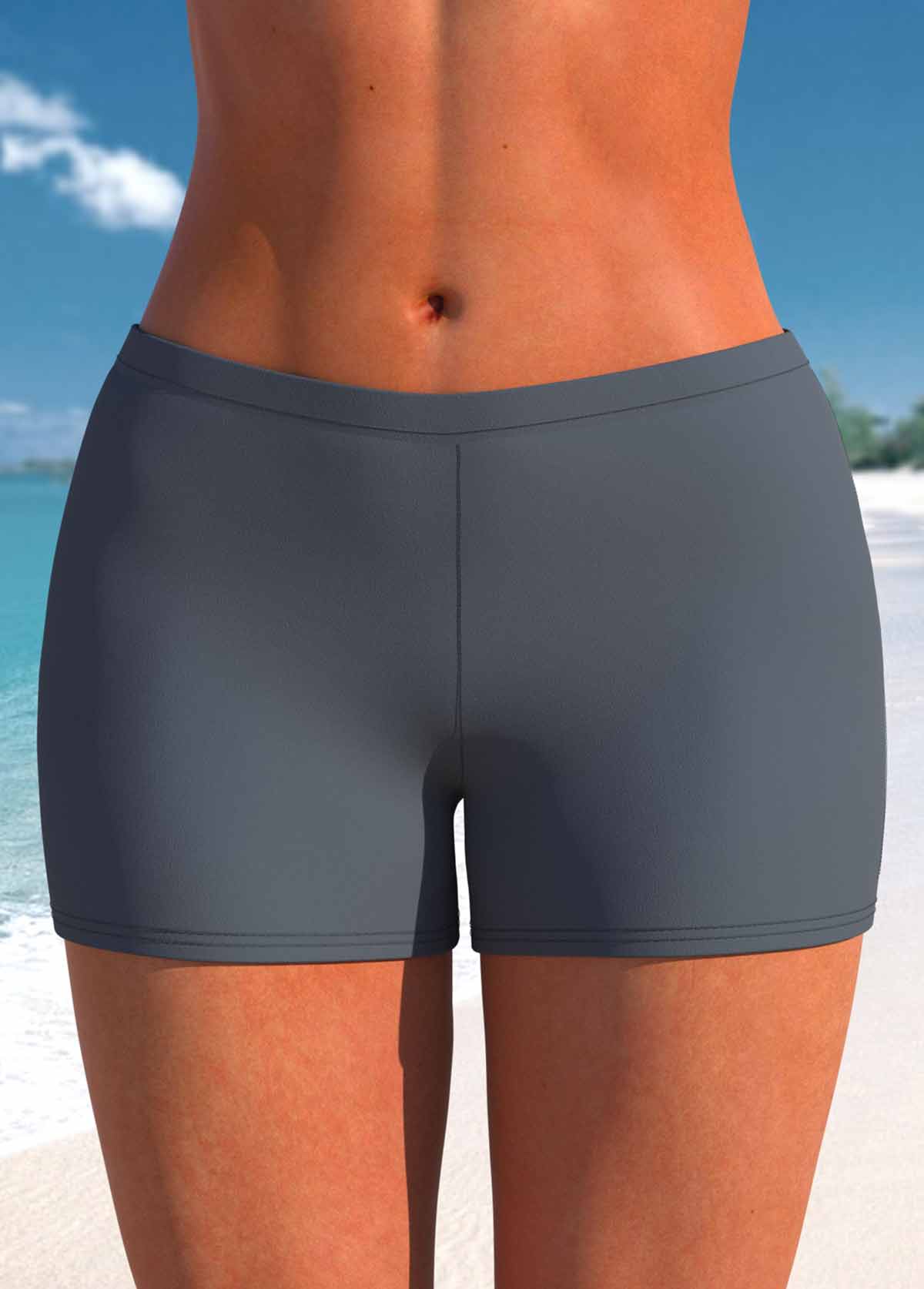 Surplice Tropical Plants Print White Swimdress and Shorts | picture 