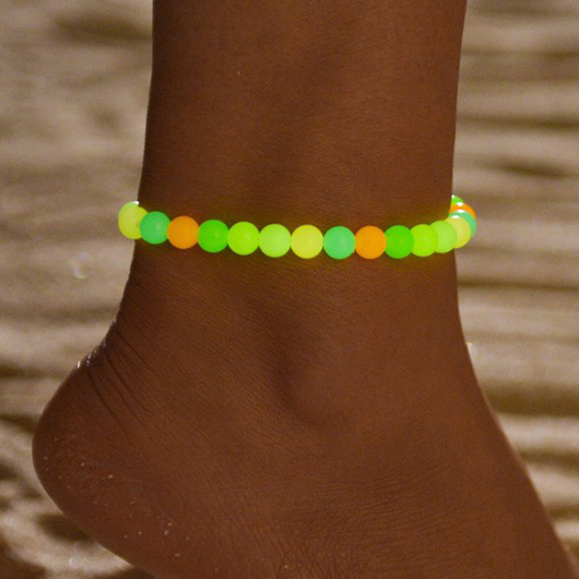Multi Color Round Luminous Design Anklet