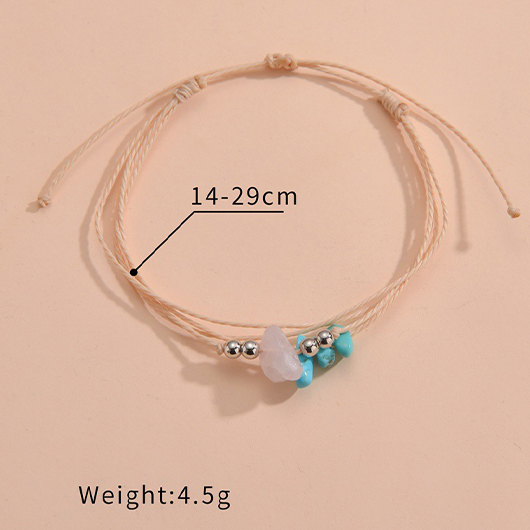 Beaded Layered Design Mint Green Anklet