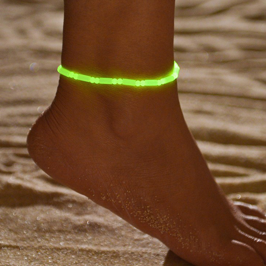 Round Neon Yellow Luminous Design Anklet