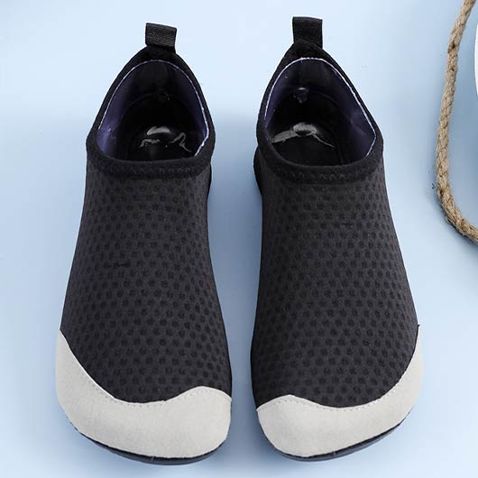 Black Waterproof Rubber Patchwork Water Shoes