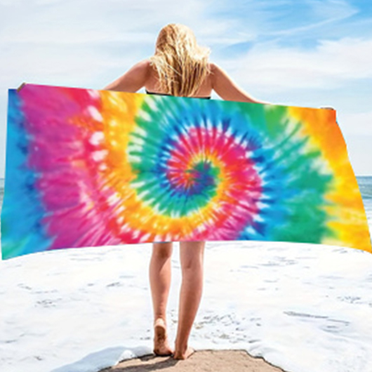 Rainbow Color Tie Dye Print Beach Blanket