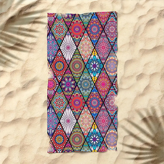 Multi Color Tribal Print Beach Blanket