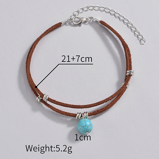 Mint Green Round Layered Design Anklet