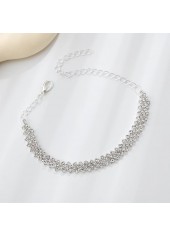 Shinning Rhinestone Silvery White Alloy Anklet | thumb picture 