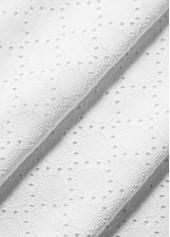 White Patchwork Short Sleeve V Neck Blouse