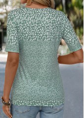 Sage Green Button Ditsy Floral Print T Shirt | thumb picture 