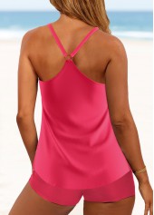 Handkerchief Hem Leopard Coral Tankini Set | thumb picture 
