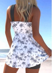 Surplice Tropical Plants Print White Swimdress and Shorts | thumb picture 