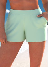 Plus Size Tie Light Green Geometric Print Tankini Set | thumb picture 