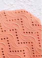 Orange Tuck Stitch Short Sleeve Round Neck T Shirt | thumb picture 