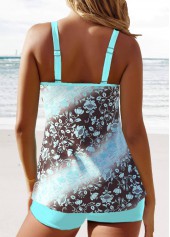 Circular Ring Floral Print Mint Green Tankini Set | thumb picture 
