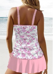 Circular Ring Floral Print Pink Tankini Set | thumb picture 