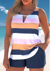 Cut Out Striped Multi Color Tankini Set | thumb picture 