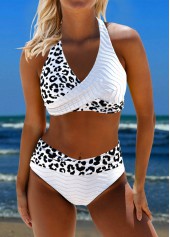 Criss Cross Leopard White Bikini Set | thumb picture 