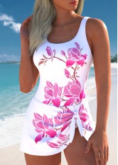 Tie Floral Print Pink One Piece Swimdress | thumb picture 