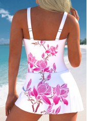 Tie Floral Print Pink One Piece Swimdress | thumb picture 