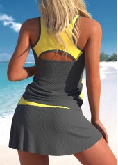 Cut Out Grey Drawstring Tankini Set | thumb picture 