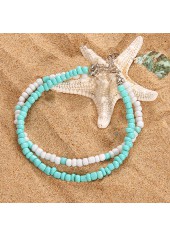 Mint Green Polyresin Beaded Layered Anklet | thumb picture 