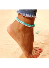 Mint Green Polyresin Beaded Layered Anklet | thumb picture 