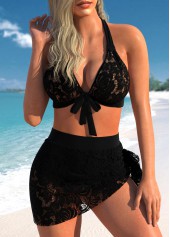 Lace Black Tie Side Bikini Set