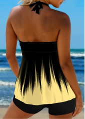 Surplice Ombre Light Yellow Tie Back Tankini Set | thumb picture 