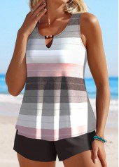 Cut Out Multi Stripe Print Tankini Set | thumb picture 