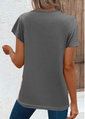 Grey Cut Out Leopard Short Sleeve T Shirt | thumb picture 
