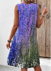Purple Lightweight Ombre A Line Sleeveless V Neck Dress | thumb picture 