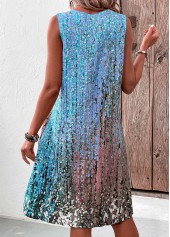 Sky Blue Lightweight Ombre A Line Sleeveless Dress | thumb picture 