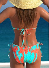 Smocked Cyan Tie Back Bikini Set | thumb picture 