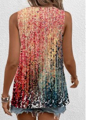 Multi Color Cut Out Ombre Sleeveless Tank Top | thumb picture 